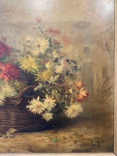 Barbaud Koch (1862-1932) panier de fleurs - 