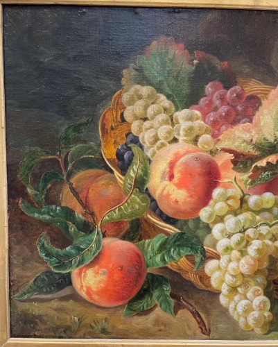 Tableaux et dessins Tableaux XIXe siècle - Jean-Pierre LAŸS (1825-1887) - Panier de fruits