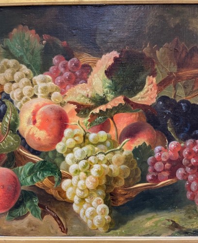 Jean-Pierre LAŸS (1825-1887) - Panier de fruits - Antiquités Saint Jean
