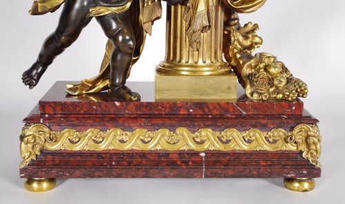 Garniture de cheminée Napoléon III signée Alfred Emmanuel Louis Beurdeley - Antiquités Saint Jean