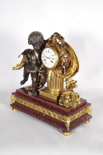 Napoléon III - Garniture de cheminée Napoléon III signée Alfred Emmanuel Louis Beurdeley