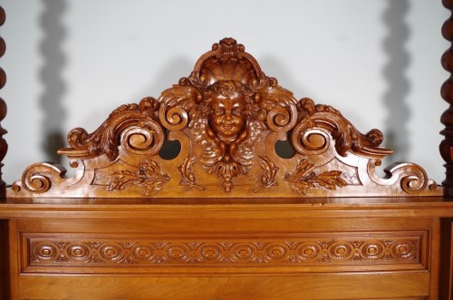 XIXe siècle - Honoré Dufin (1836-1893) - Lit à baldaquin néo-Renaissance