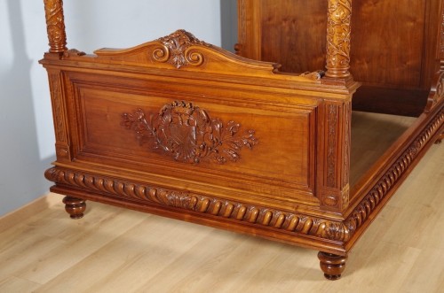 Antiquités - Honoré Dufin (1836-1893) - Lit à baldaquin néo-Renaissance