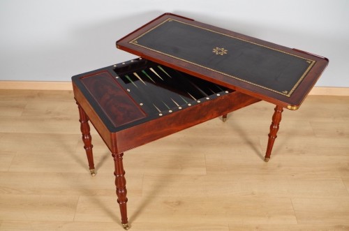 XIXe siècle - Table à jeux Tric Trac époque Restauration