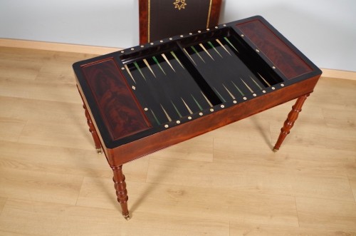 Table à jeux Tric Trac époque Restauration - Restauration - Charles X