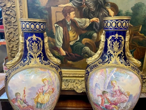 Objet de décoration Cassolettes, coupe et vase - Paire de vases en porcelaine style Sèvres