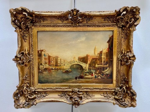 Silvio Fumagalli, La place saint-marc et le rialto - Tableaux et dessins Style 