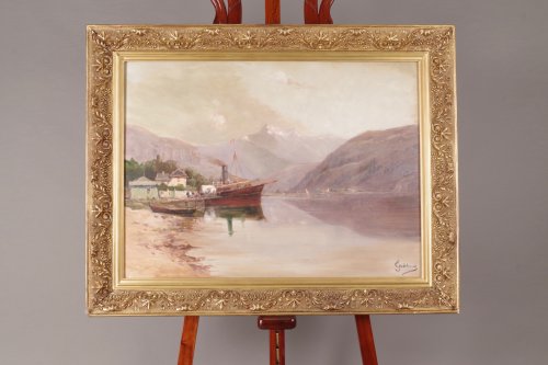 Emile Godchaux (1860-1938) - Lac Léman - Tableaux et dessins Style 
