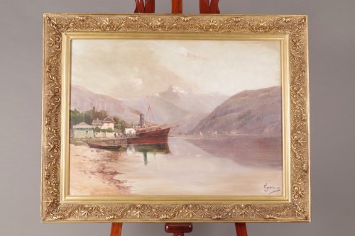 Tableaux et dessins Tableaux XIXe siècle - Emile Godchaux (1860-1938) - Lac Léman