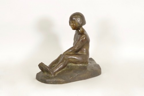 Sculpture Sculpture en Bronze - Diane enfant par E.Forestier