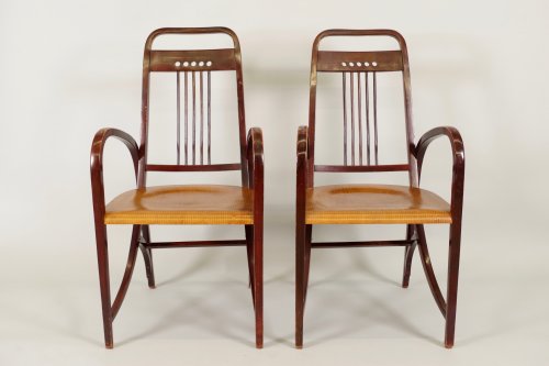 Joseph HOFFMANN (1878 - 1957) pour THONET - Paire de fauteuils - Sièges Style 