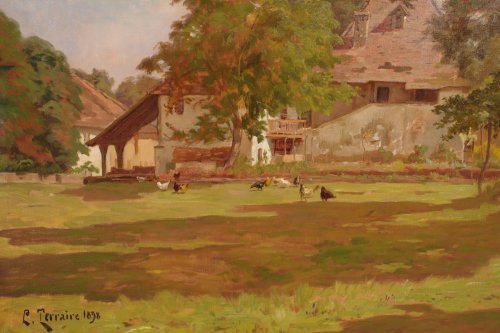 XIXe siècle - Les abords de la ferme - Clovis Terraire (1858-1931)