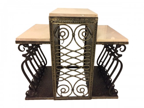 Console fer forgé Art-Déco signée Zadounaïsky