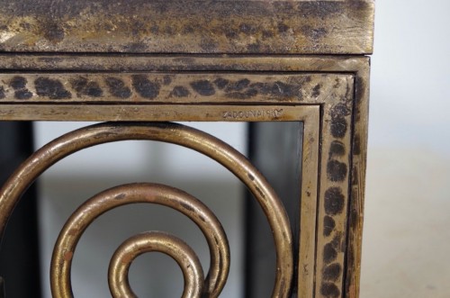 XXe siècle - Console fer forgé Art-Déco signée Zadounaïsky