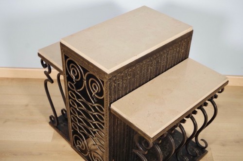 Art Déco - Console fer forgé Art-Déco signée Zadounaïsky