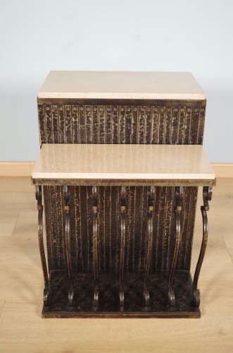 Antiquités - Console fer forgé Art-Déco signée Zadounaïsky