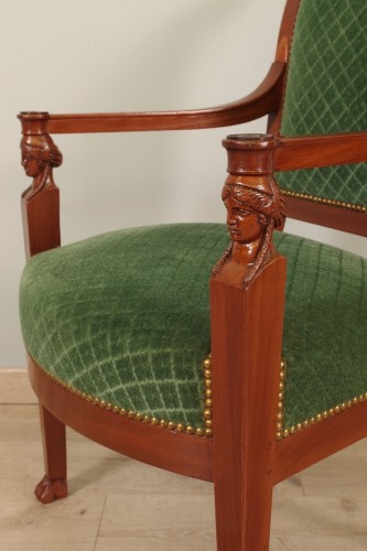 Empire - Paire de fauteuils Retour d'Egypte style Jacob-Desmalter
