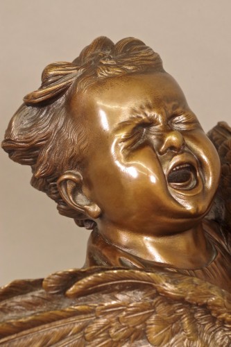  - Bronze enfant au coq signé Cecioni (1838-1886)