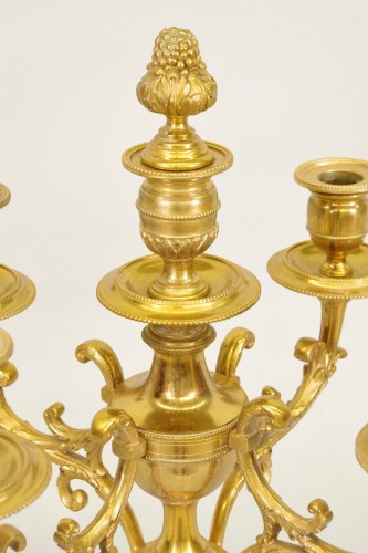 Paire de candélabres en bronze doré fin XIXe siècle - Napoléon III