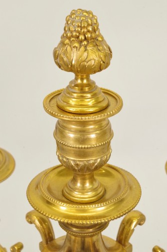 Napoléon III - Paire de candélabres en bronze doré fin XIXe siècle