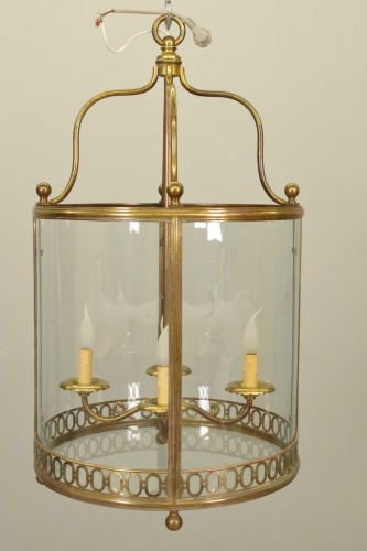 Lanterne  vestibule en bronze doré fin 19e siècle - Luminaires Style 