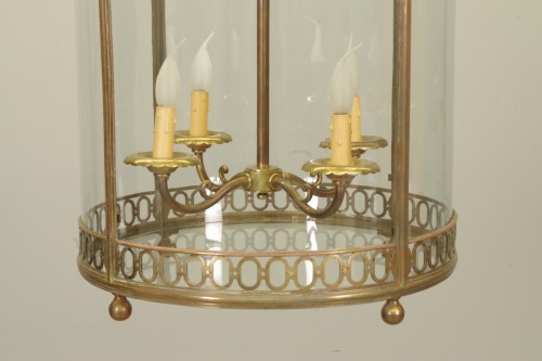 XIXe siècle - Lanterne  vestibule en bronze doré fin 19e siècle