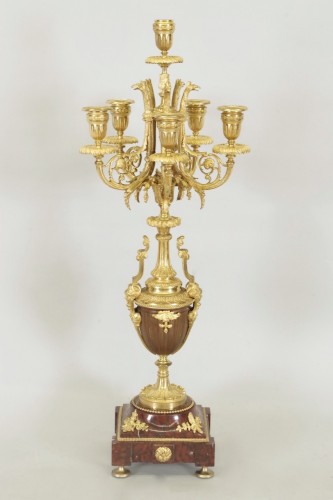 Paire de candélabres en bronze doré - Luminaires Style Napoléon III