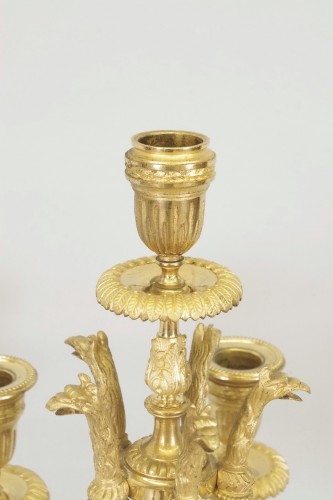 Paire de candélabres en bronze doré - Antiquités Saint Jean
