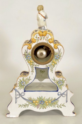 XIXe siècle - Garniture De Cheminée En Faïence De Nevers