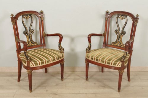 Ensemble de fauteuils et Chaises style Empire - Sièges Style Napoléon III
