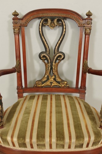 Napoléon III - Ensemble de fauteuils et Chaises style Empire