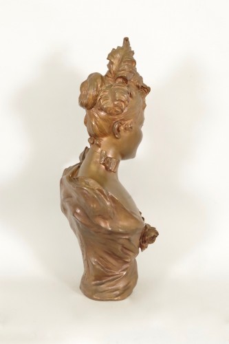 Sculpture Sculpture en Bronze - Victor L. Bruyneel - Élégante Belle Epoque