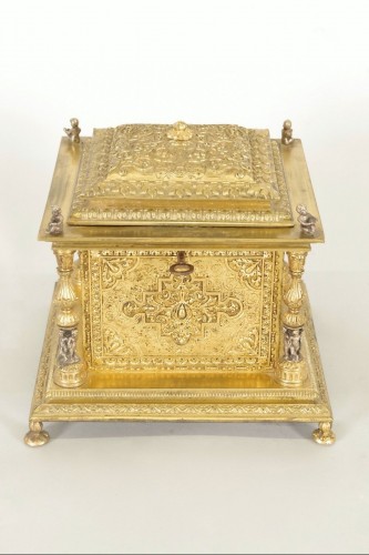 XIXe siècle - Coffret à bijoux Napoléon III en bronze doré