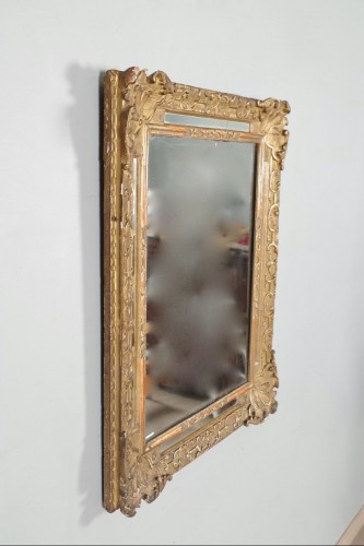 Antiquités - Miroir Régence en bois doré