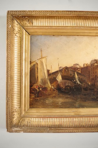 Tableaux et dessins Tableaux XIXe siècle - Théodore GUDIN (1802-1880) - Le Pont Du Rialto