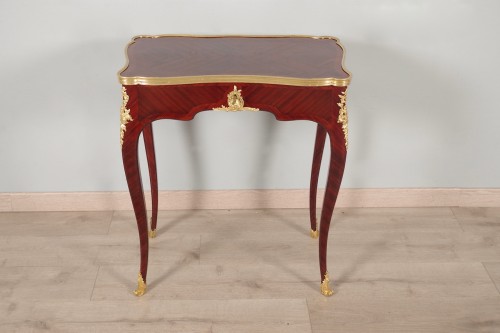 Mobilier Bureau et Secrétaire - Table à écrire en bois de violette et acajou vers 1880