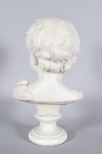 XIXe siècle - Antonio-Giovanni Lanzirotti (1839-1911) - Paire de bustes en marbre