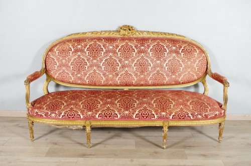 Salon style Louis XVI bois doré - Sièges Style 