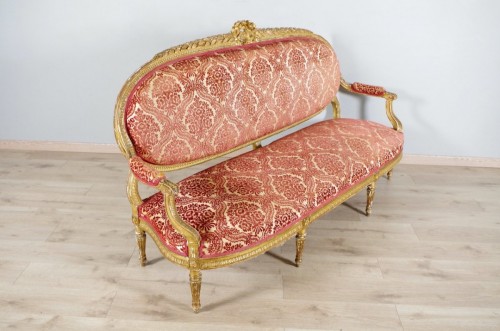 Sièges Canapé & Mobilier de Salon - Salon style Louis XVI bois doré