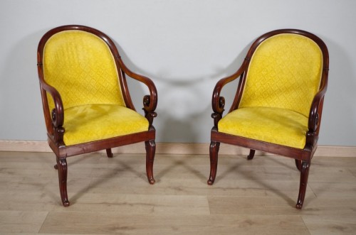 Fauteuils et chaises gondole époque Charles X - Sièges Style Restauration - Charles X