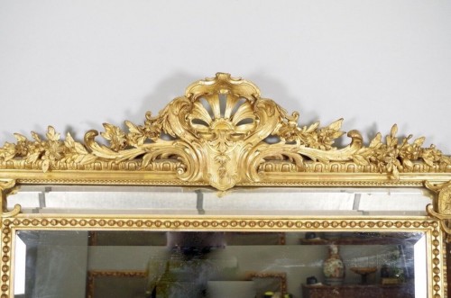 Napoleon III gilded mirror with parecloses - 