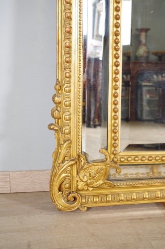 Napoléon III - Miroir Napoléon III doré à parecloses