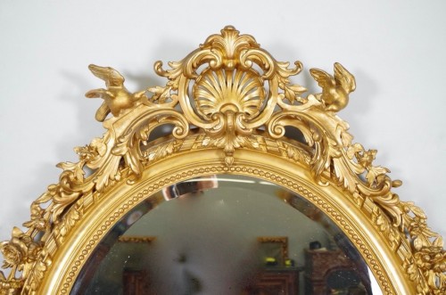 Miroirs, Trumeaux  - Miroir doré Napoléon III
