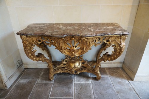 Louis XV Gilded wood console - Furniture Style Louis XV