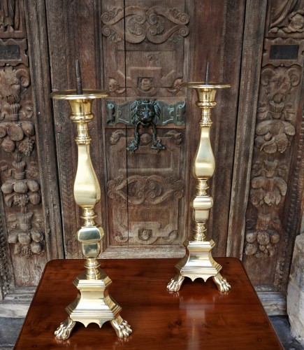 Antiquités - Pair of Louis XIII candlesticks