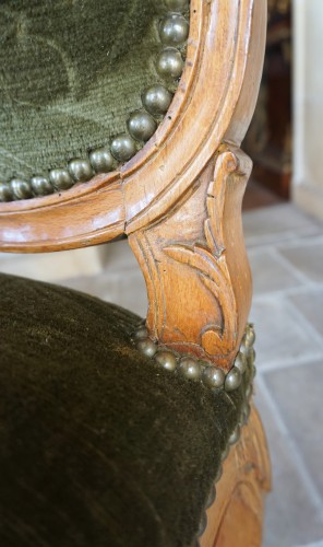 Antiquités - Pair of Louis XV beechwood armchairs &quot;à la Reine&quot;