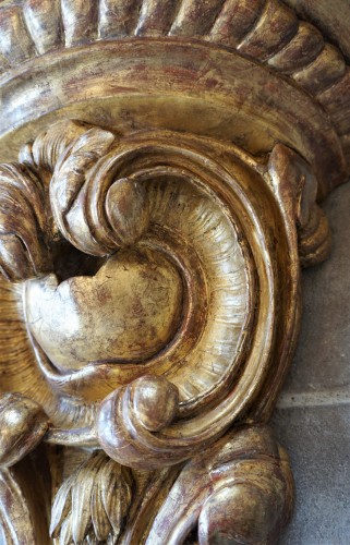 Console d'applique en bois doré époque Louis XV - Mobilier Style Louis XV