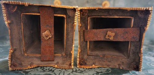 Antiquités - Paire de candélabres Empire  en bronze patine et doré