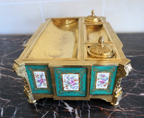 Inkwell in Sevres porcelain and bronze from the 19th century - Decorative Objects Style Napoléon III