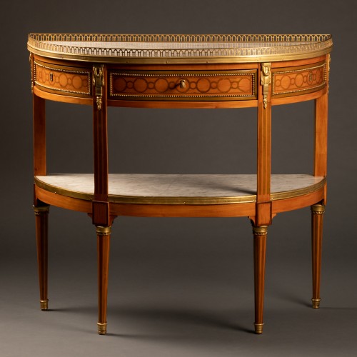 Antiquités - Console demi-lune Louis XVI